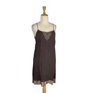 Stella McCartney M 40 Brown Slip Dress Crystal NWD Y2K does 20s VTG Gatsby $1295